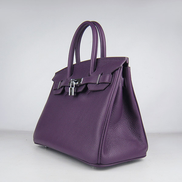 Replica Hermes Birkin 30CM Togo Leather Bag Purple 6088 On Sale - Click Image to Close